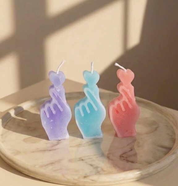 Mini Heart Hand Candles