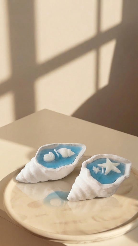 sea shell ocean candle 1/2 piece