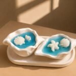 sea shell candle 2 pieces with tray