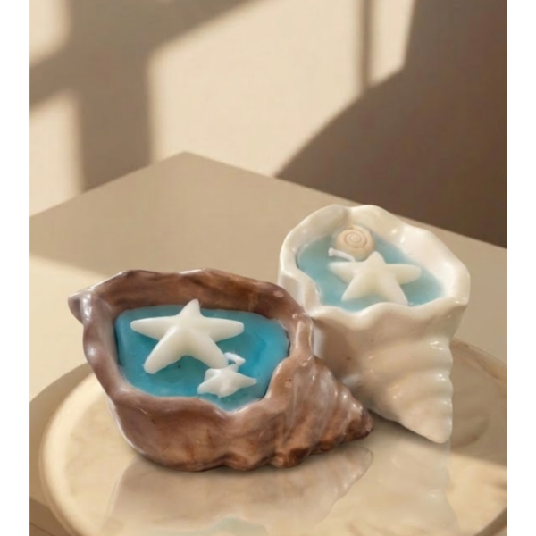 Sea Shell Ocean Candles Duo