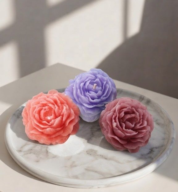 peony flower scented candle